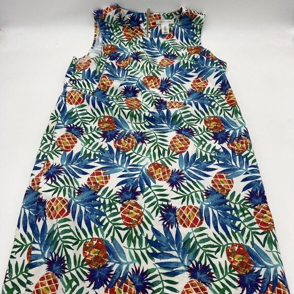 Tabitha Webb Dress Pineapple Print Sleeveless Palm Leaves Tropical Zip Size 4 - Picture 1 of 6